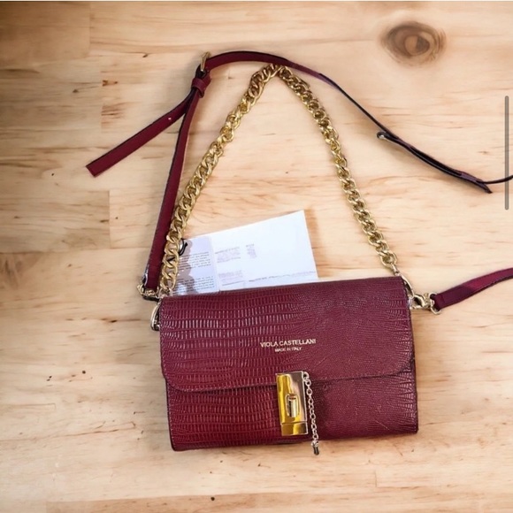 Gorgeous Red Leather Viola Castellani Purse MADE IN ITALY - Picture 10 of 16